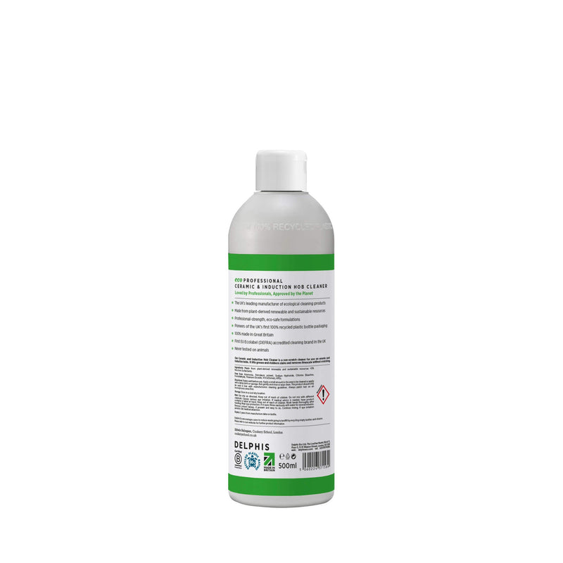 Delphis Eco Ceramic Induction Hob Cleaner 500ml Back Label