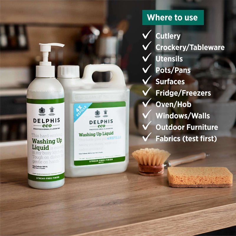 Delphis Eco Washing Up Liquid can be used in various areas around your house