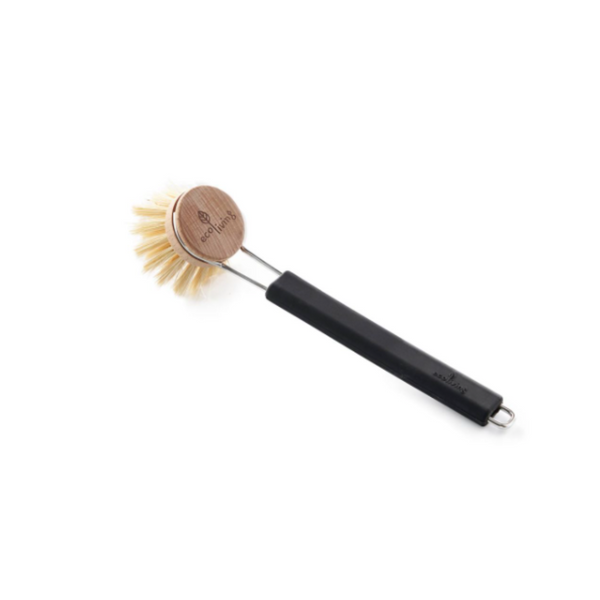 Black Dish Brush with Replaceable Head - Natural Plant Bristles (FSC 100%)