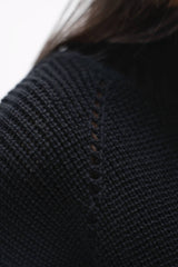 Ottawa - Hand Knitted Wool High Neck Sweater - Licorice Black