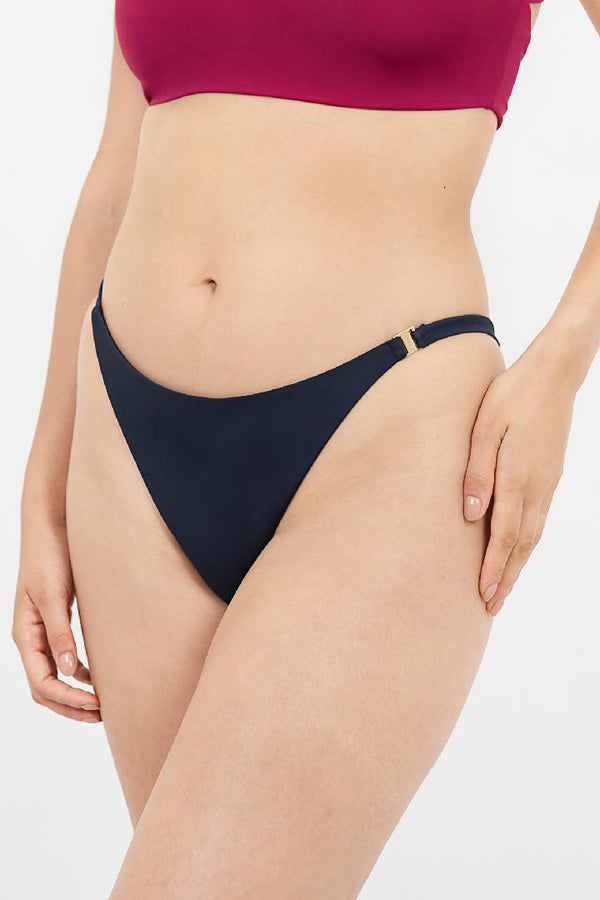 Crete Bikini Bottom in Dark Blue Pebble