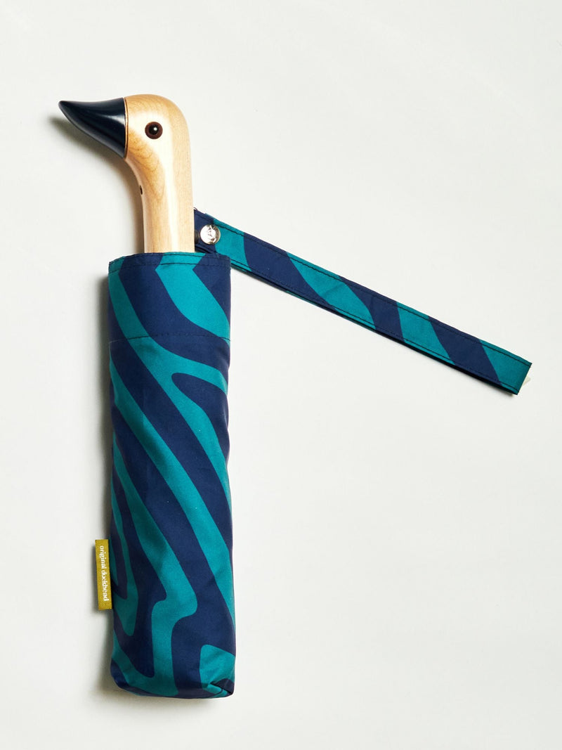 Swirl in Blue Eco-Friendly Compact Duck Umbrella