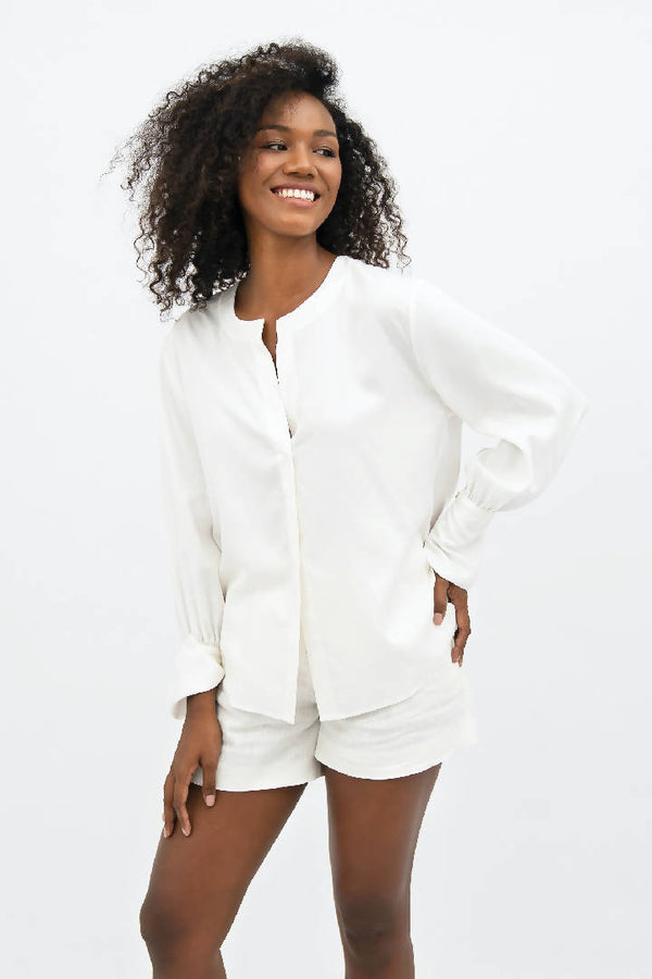 Cap Ferret TENCEL™ Long Sleeves Shirt in Porcelain White