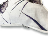Luxury Irish Linen 50cm Egyptian Thistle Blue & Cream Vibrant Square Cushion