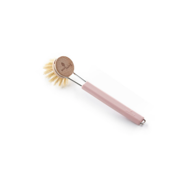 Pink Dish Brush with Replaceable Head - Natural Plant Bristles (FSC 100%)