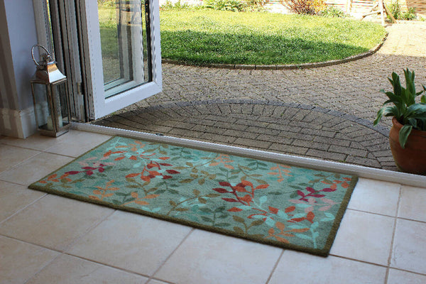 Copper Leaves Runner - Sustainable Recycled Washable Eco Doormat (64x124cm)