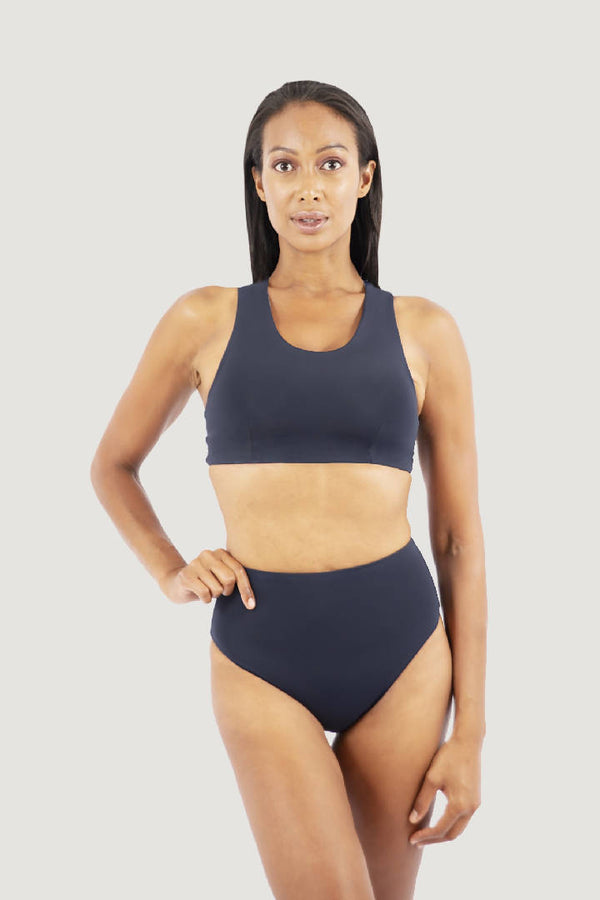 Syros Crisscross Bikini in Dark Blue Pebble