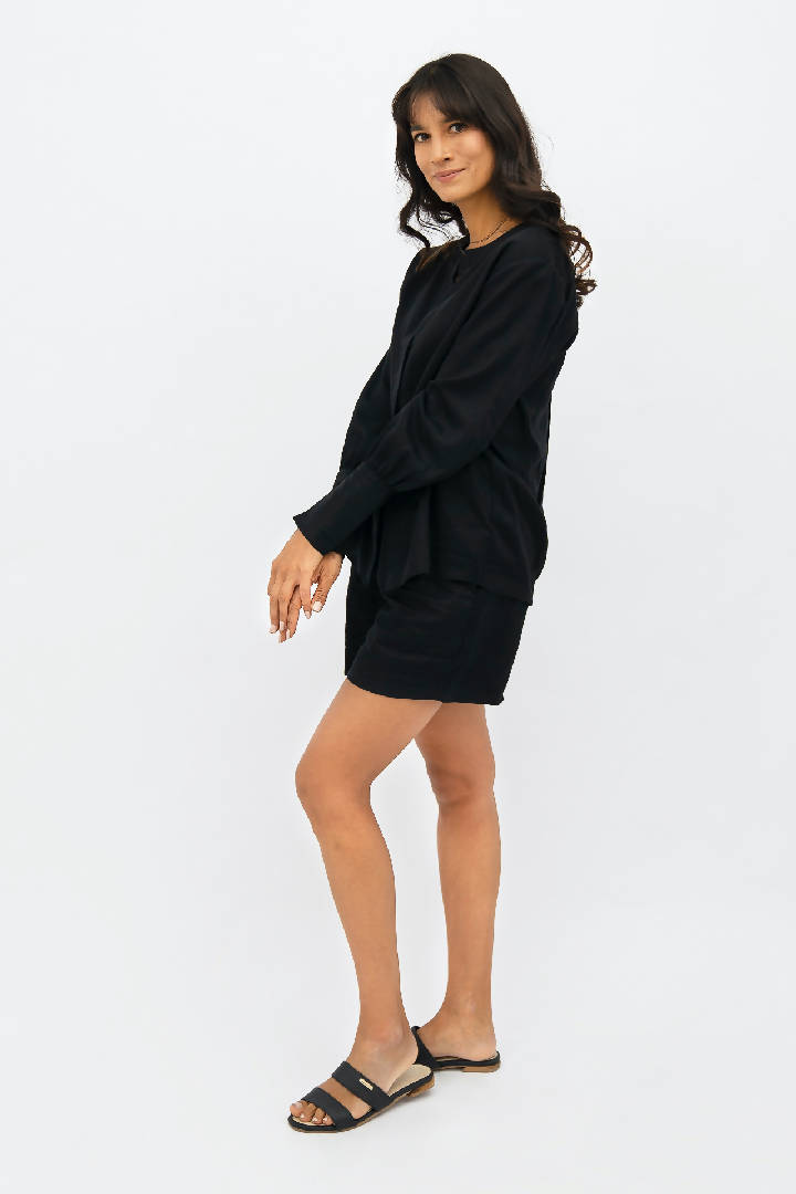 Cap Ferret TENCEL™ Long Sleeves Shirt in Licorice Black