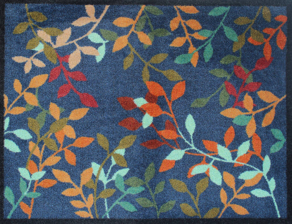 Midnight Leaves - Sustainable Recycled Washable Eco Doormat (64x83cm)