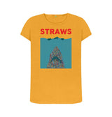 Ladies Eco & Vegan Friendly 100% Organic Cotton Tshirt - Straws