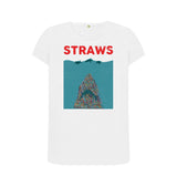 Ladies Eco & Vegan Friendly 100% Organic Cotton Tshirt - Straws