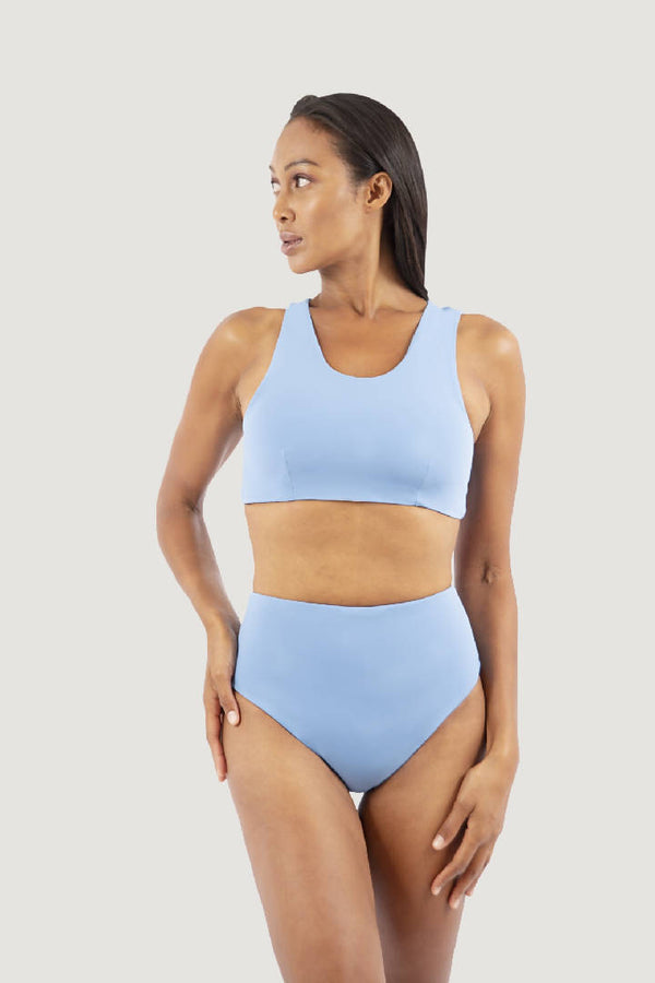 Syros Crisscross Bikini in Baby Blue Ocean Spray