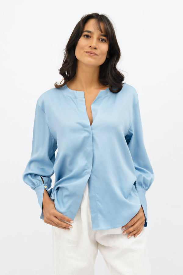 Cap Ferret TENCEL™ Long Sleeves Shirt in Sommerhus Blue