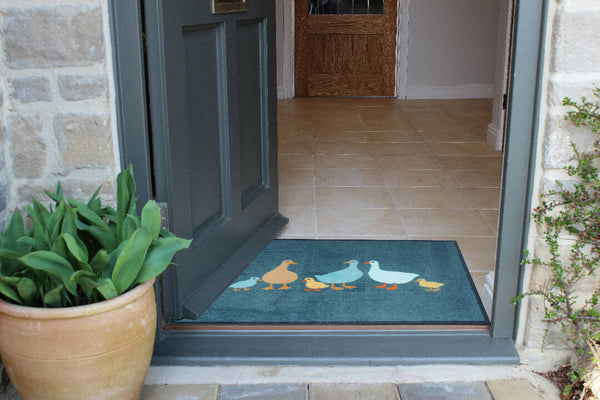 Goose Family - Sustainable Recycled Washable Doormat (64x83cm)