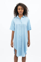 Seville TENCEL™ Oversized Midi Dress in Sommerhus Blue