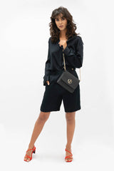 Manila Silk Tailored Shorts in Black