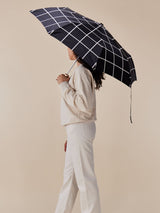 Black Grid Eco-Friendly Compact Duck Umbrella