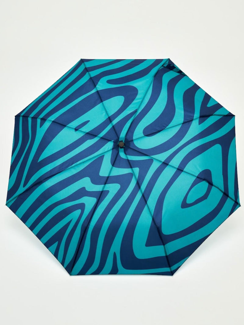 Swirl in Blue Eco-Friendly Compact Duck Umbrella