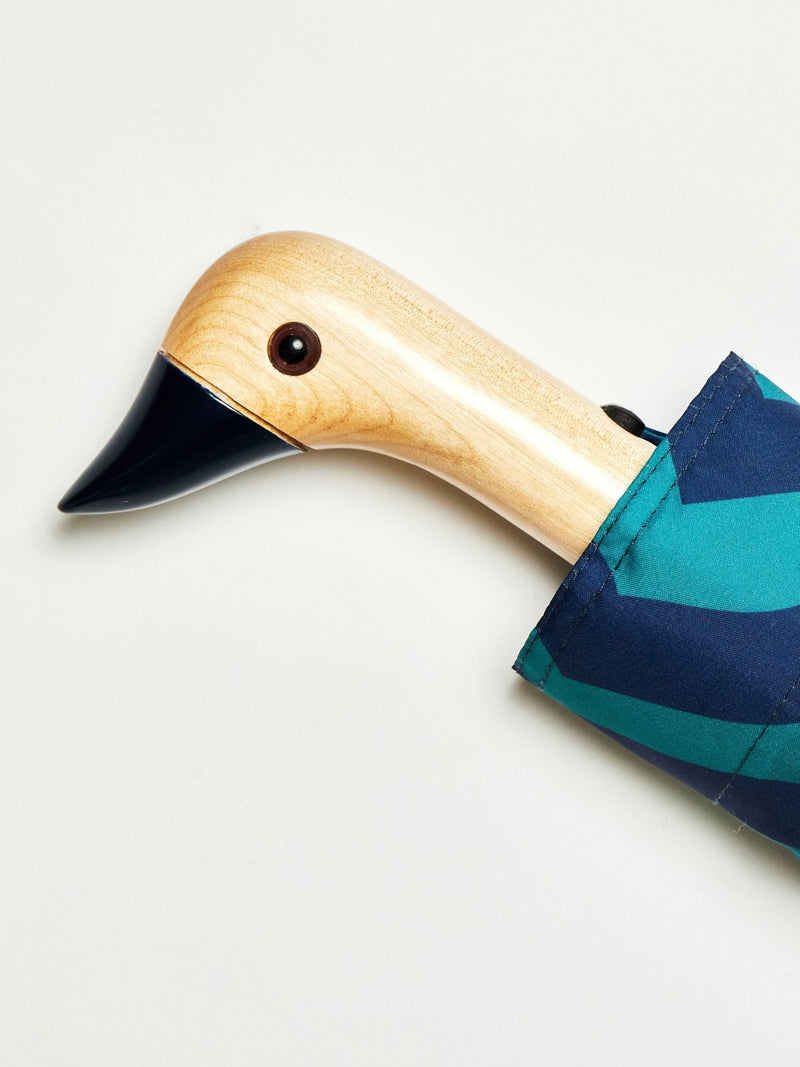 Swirl in Blue Eco-Friendly Compact Duck Umbrella