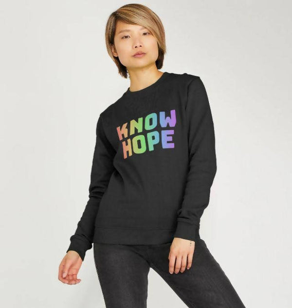 Ladies Eco & Vegan Friendly 100% Organic Cotton Sweatshirt - Know Hope