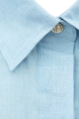 Seville Linen Short Sleeves Shirt in Sommerhus Blue