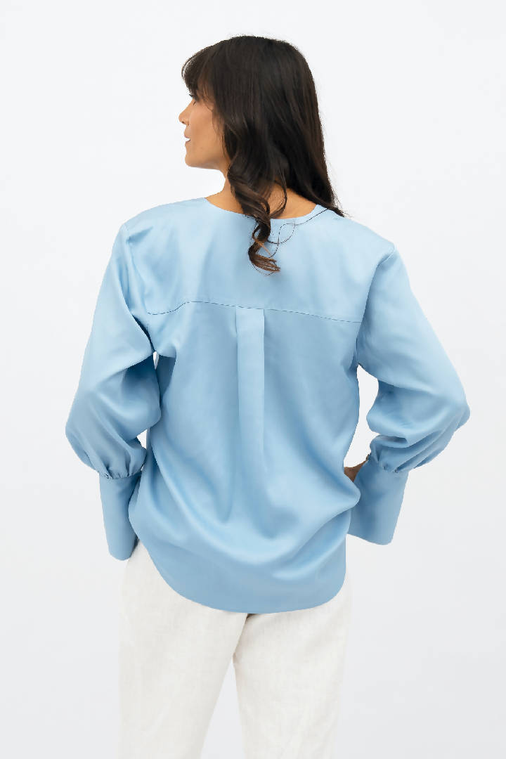 Cap Ferret TENCEL™ Long Sleeves Shirt in Sommerhus Blue